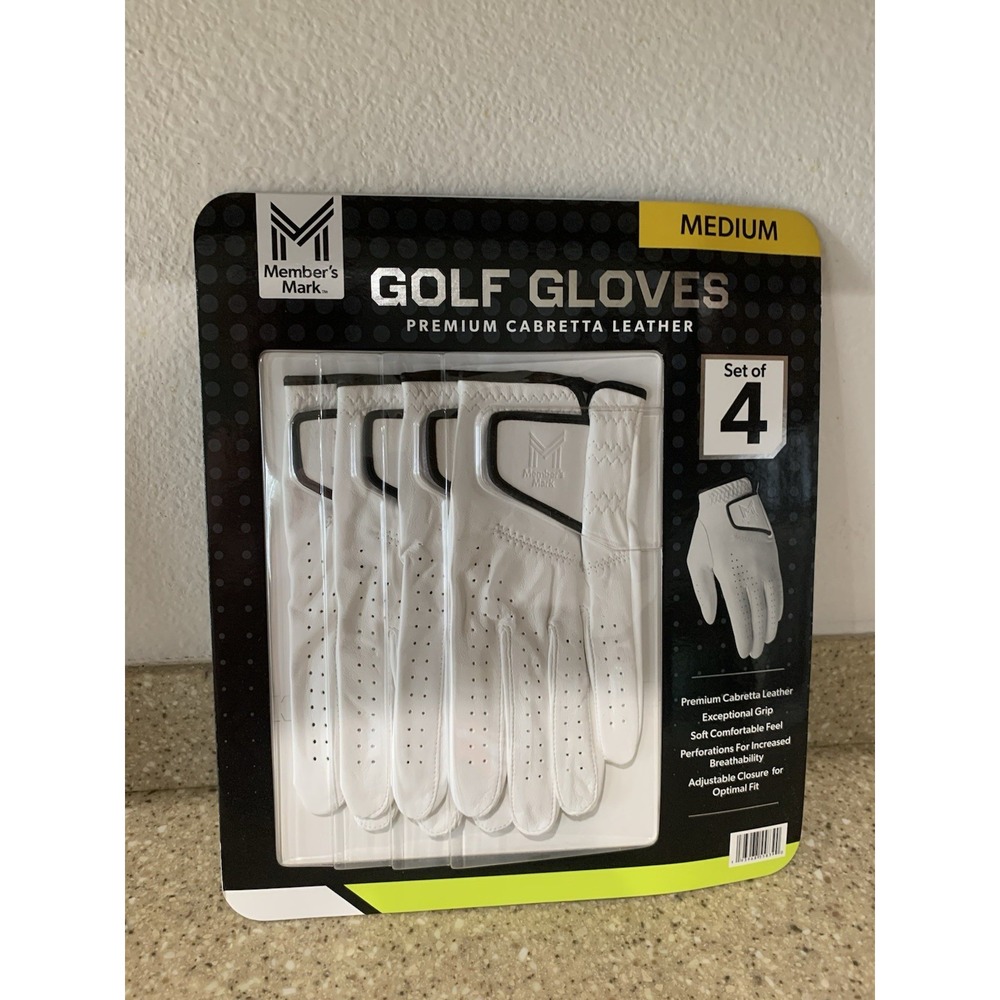 Members Mark Golf Gloves Left Hand Set of 4 Size Medium New